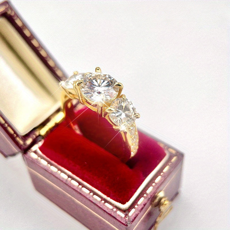 S925 Silvery 3.6 Carat Moissanite Couples Gorgeous Luxury Wedding Ring Suitable for Proposal Engagement Gift Birthday Anniversary Gift Valentine'S Day Christmas Halloween Thanksgiving Banquet Party with Dress to Wear Gift wit