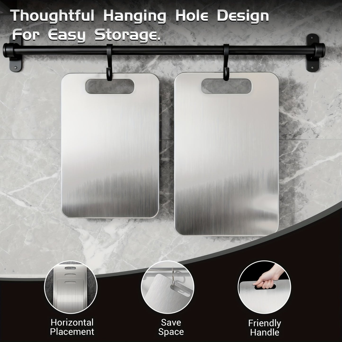 4pcs Stainless Steel Cutting Boards - Food Grade Durable Kitchen Cutting Boards - Non-slip Design For Meat Fruits Vegetables - Dishwasher Safe And Knife-Friendly Surface - Suitable For Home Chefs And Restaurants