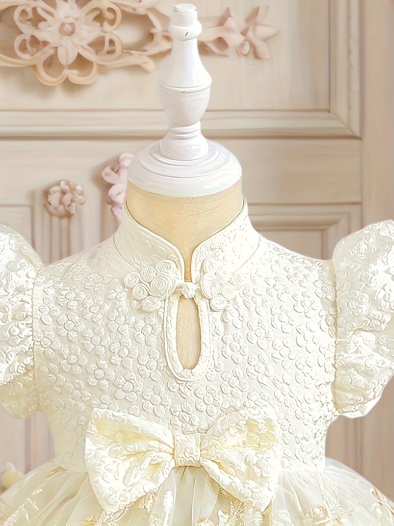 Baby Girl's Chinese Qipao Style Dress - Summer Elegant Princess Party Dress with Fluffy Tulle Skirt, Soft Yellow Tutu & Bow Accents for Weddings, Birthdays, School Start | Hand Wash/Dry Clean, Baby Girl Party Dress, Qipao Ins