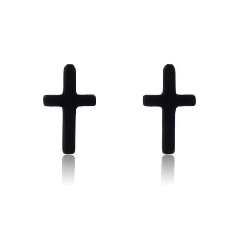 European and American love cross earrings, simple earrings, earrings, personality, versatile and advanced sense, Good Quality Small Cross Earrings, Earring Cross, Golden Cross Earrings, Long Cross Earrings, Hoop Cross Earring
