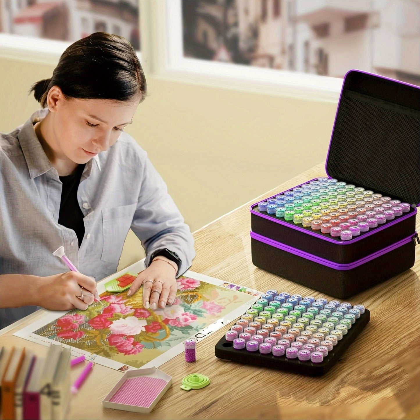 Christmas Gifts: Diamond Painting Storage Container, 240 Slots Diamond Art Accessories And Tools, Diamond Art Organizer With Diamond Painting Kit Jewelry Beads Shockproof Ja