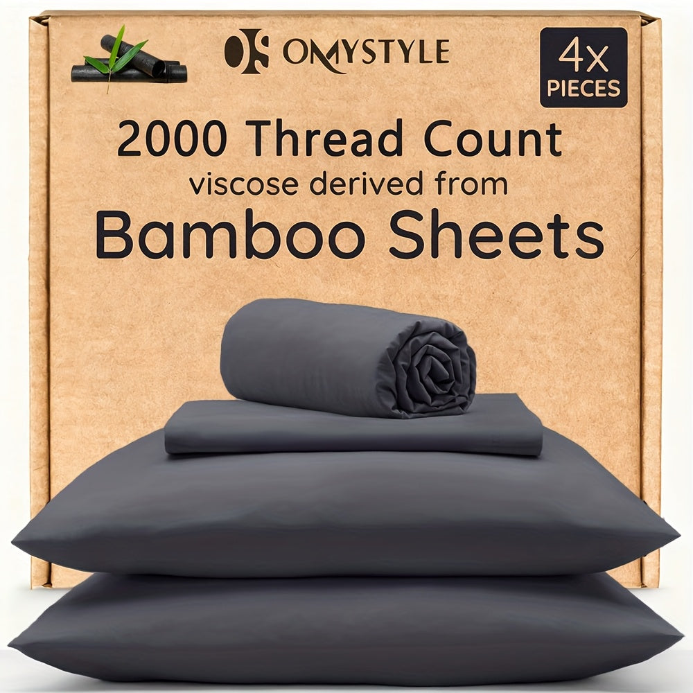 4pcs/6pcs Bamboo Cooling Bedding Set - Breathable And y - Fit for Hot Sleepers And Sweats, Pillowcases, Flat Sheet And Fitted Sheet - A Perfect Gift for Family