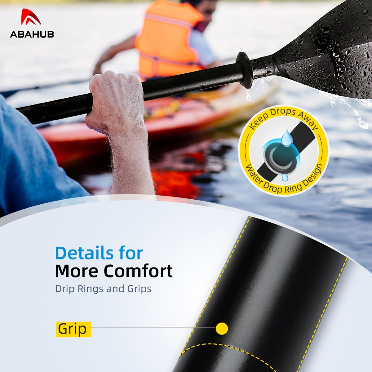 ABAHUB Low-Profile Two-Section Double Paddle Board - SKP2503, Aluminum Alloy, Mixed Colors, Ideal for Christmas, Valentine'S Day, Thanksgiving, Mother'S Day Gifts, Kayaking Accessory|Low Profile Design|Durable Kayak