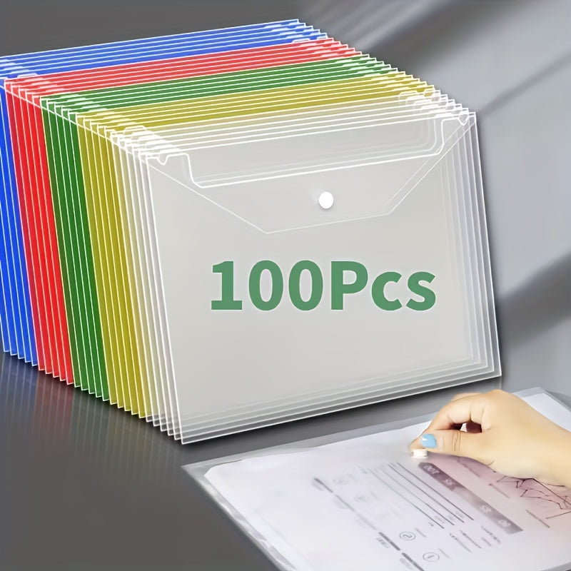 100pcs A4 Expanding File Organiser, Portable Document Storage Bag, Large Capacity Binder Folders for Home Office School, & Portable, Back to School, Halloween Fall Christmas Gift