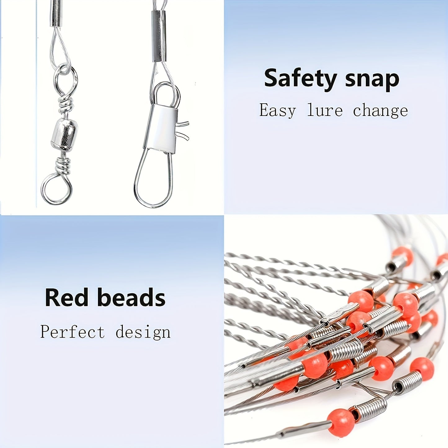 Double Arms Hi-Low Rig Stainless Steel Fishing Leaders - Enhanced Fish Wire Strength with Swivels for Saltwater Angling, Durable Companion for Fishermen, Ideal Gift for Angling Enthusiasts