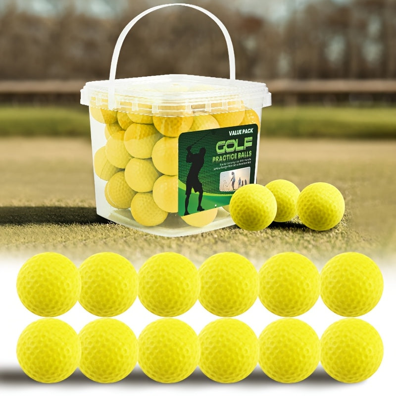 FINGER TEN Foam Golf Balls Practice Balls with Bucket 50 Pack Realistic Feel And Flight Sport Training for Indoor Or Outdoor Backyard Golf Training