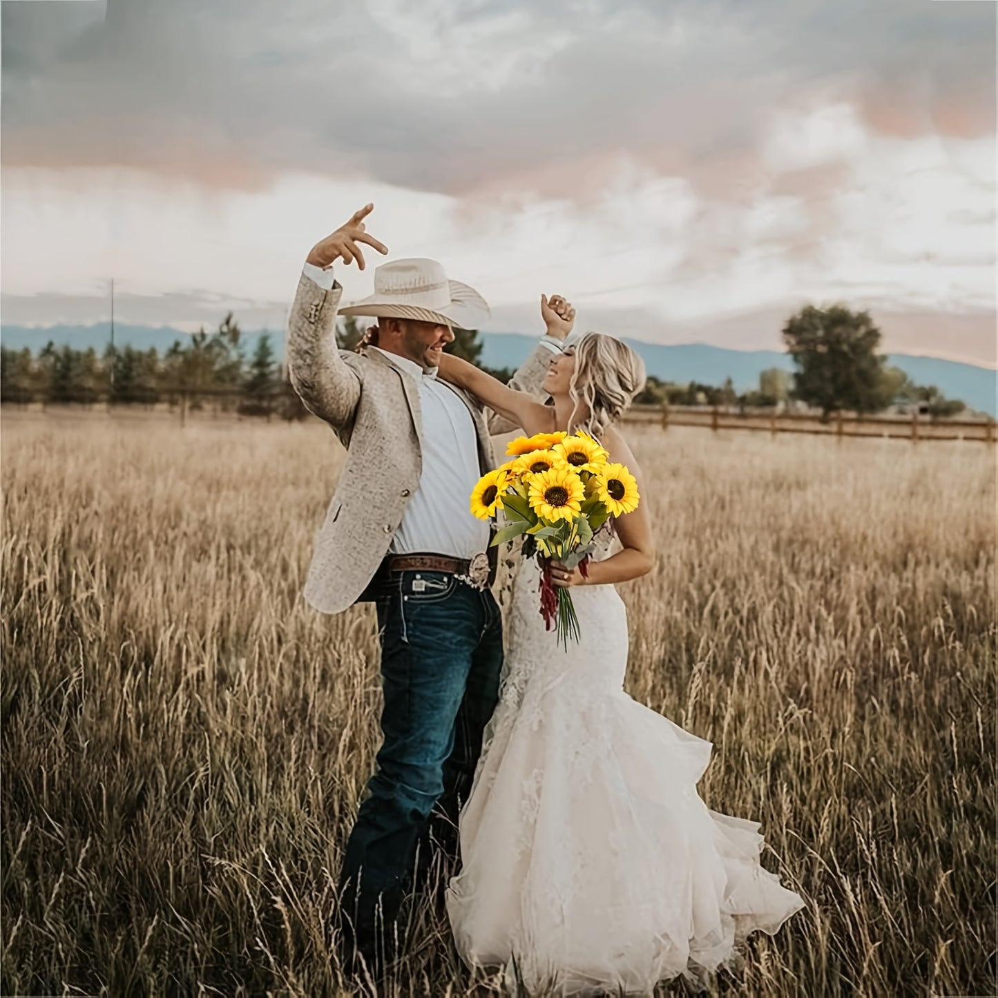 6pcs 24.4" Large Sunflowers Artificial Flowers 8" Full Bloom Long Stem Artificial Sunflower Tall Sun Flowers Giant Sunflowers with Stem Fake Sunflower Floral Arrangement for Outdoor Indoor Home Vase Table Wedding Party Garden