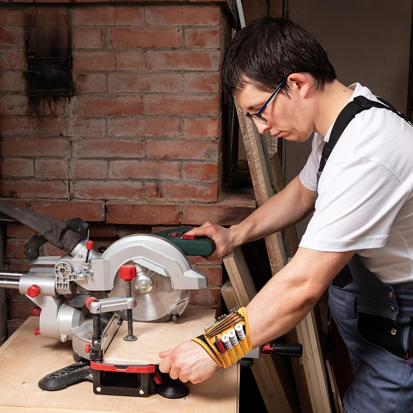 Heavy-Duty Magnetic Wristband with Strong Magnets - Magnetic Tool Holder for Screws, Nails, Drill Bits - Secure Grip Work Wrist Support - Ideal Gift for Electricians, Handymen, DIYers, Fathers, Builders - Coyote Brown (Metal