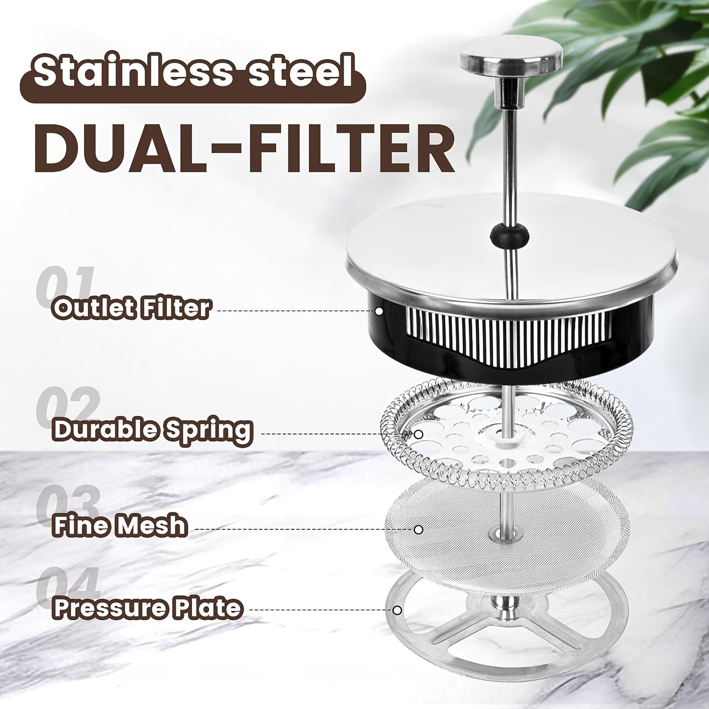 Glass Press, Easy to Clean Glass Press Coffee Maker, 22Oz/ 650Ml Coffee Press Glass, Borosilicate Press, Suitable For, Kitchen, Office., Home Brewing, Kitchen Appliance, Modern Coffee Maker, Stylish Press, Highquality Materia