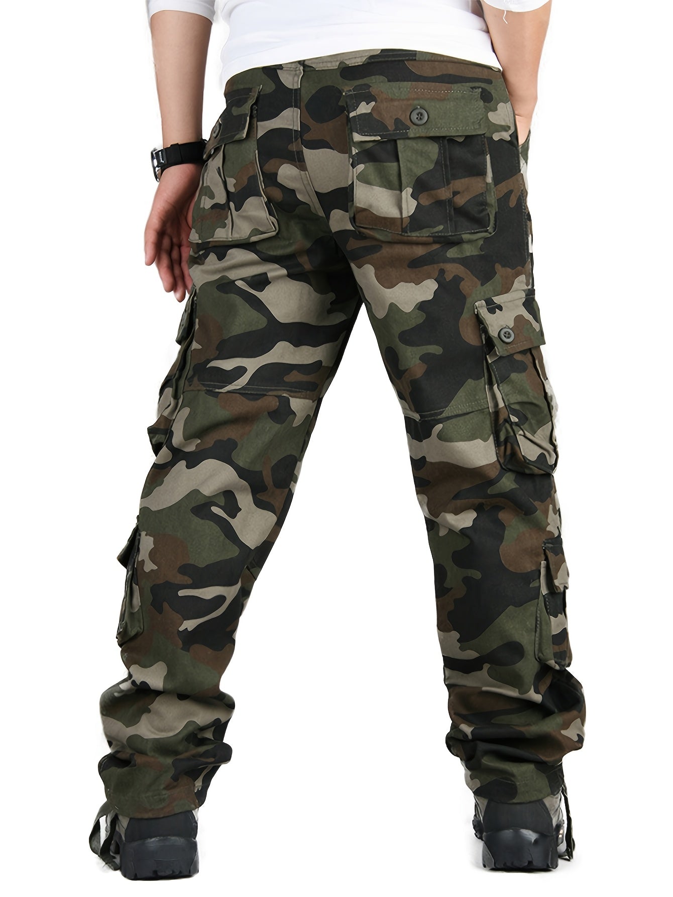 BAYAMO Mens Cargo Pants Camo Military Fatigue Pant Camouflage Hunting Combat Work Casual Pants Multi Pocket