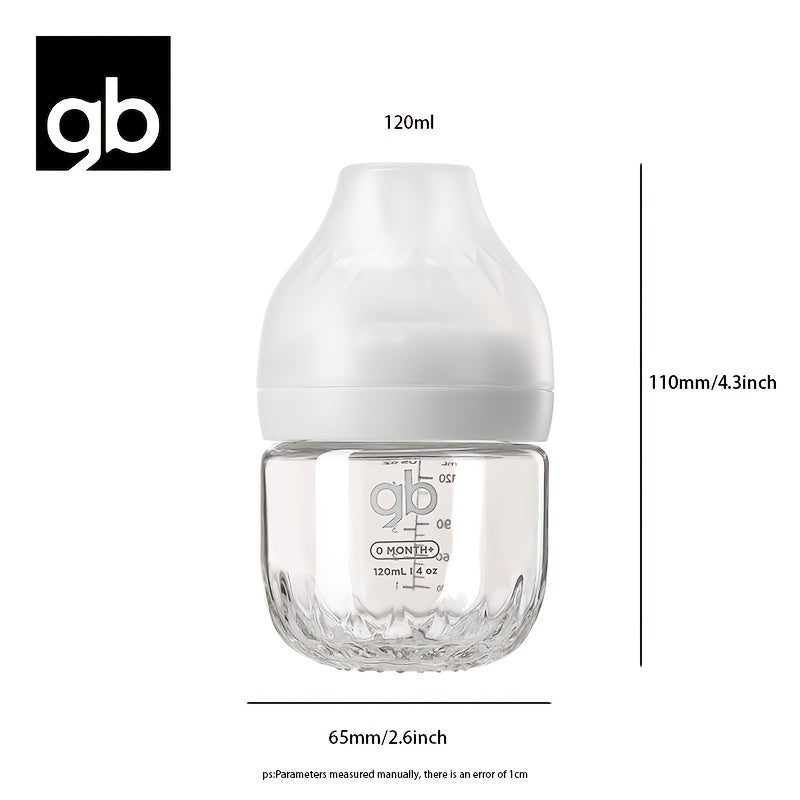 gb Platinum Series Baby Bottle - BPA-Free Glass Bottle with Simulated Breastfeeding Design, Wide-Neck for Easy Cleaning, Dishwasher & Heat Resistant, 3 Sizes (4oz/6oz/8.8oz) - Safe for, Ideal for Breastfeeding Moms & Bottle F