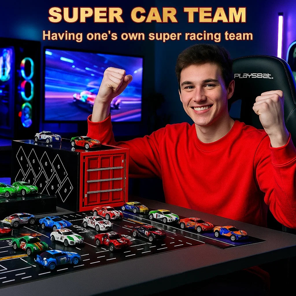 24pcs / 48pcs Pull-Back Racing Car Model Set | Various Iron Alloy Simulation Racing Include Map, Parking Lot, And Four-Story Garage | Gift Box Collector'S Edition with Rich Interactive Experience | Ideal for Christmas, Birthd