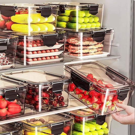 16/24pcs (16oz/27oz/34oz) Large-capacity Refrigerator Storage Containers, Made of High-transparency Food-grade PET Material, Suitable for Refrigerator and Organization.