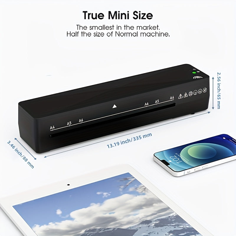 Crenova A4 Portable Laminator with Hot & Cold Modes, Compact Laminating Machine for Home & Office, A4 Document Laminator with Plug, Laminator for Papers, Photos, Posters, Signs, Certificates, Theses, Diplomas, Passport Photos