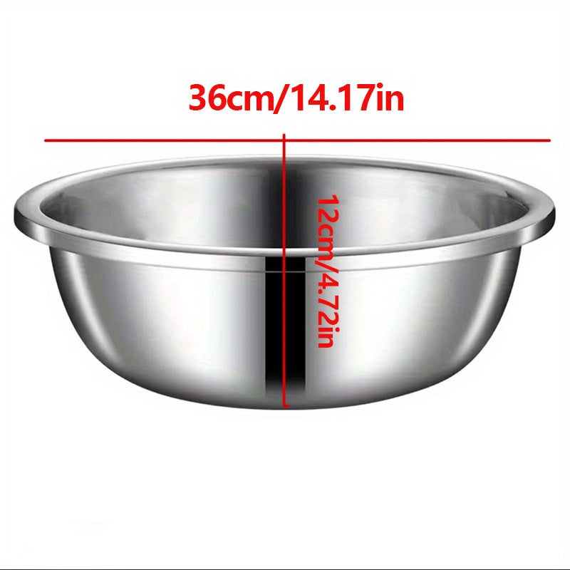 Extra Large Stainless Steel Mixing Bowls with Thicken & Widen Design - Rust-Resistant, Dishwasher Safe, Deeper Edges for Baking, Prepping, Marinating, Brining & Kimchi - Heavy-Duty Metal Serving & Salad Basin, Extra Large Mix