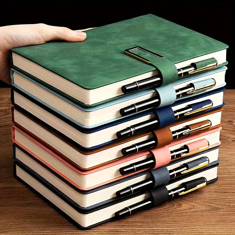 4 PACK A5/ B5 Leather Hardcover Notebook, Lined Notebook 80 GSM Thick Durable Paper for School Office Business Use, Back to School Season Supplie, Christmas Birthday Gift