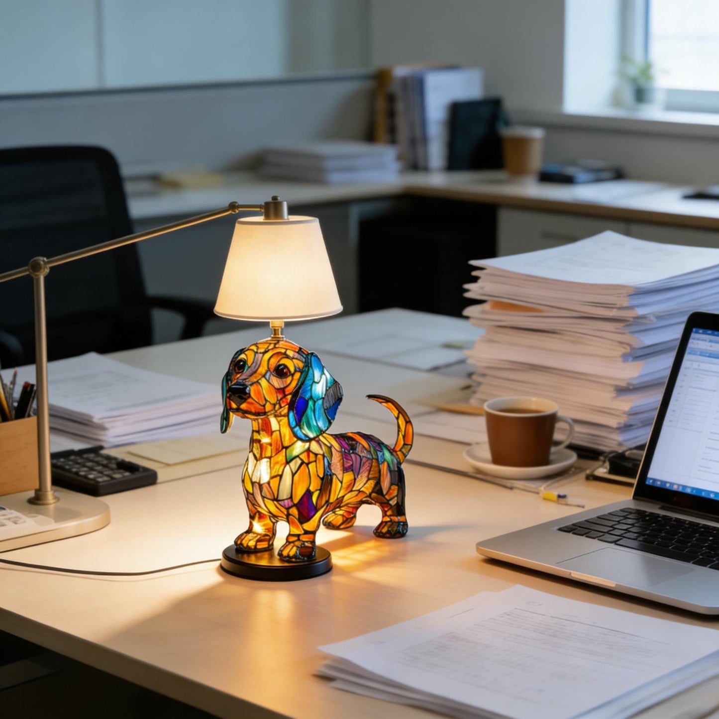 Cute Dachshund Night Light, LED Night Light, Stained Style Decoration, Unique Retro Home Decor, Designed for Dog Lovers and Fans, Room Lighting, Cozy Atmosphere, Cute Shape, High-Quality Surface Treatment, Animal Theme Orname