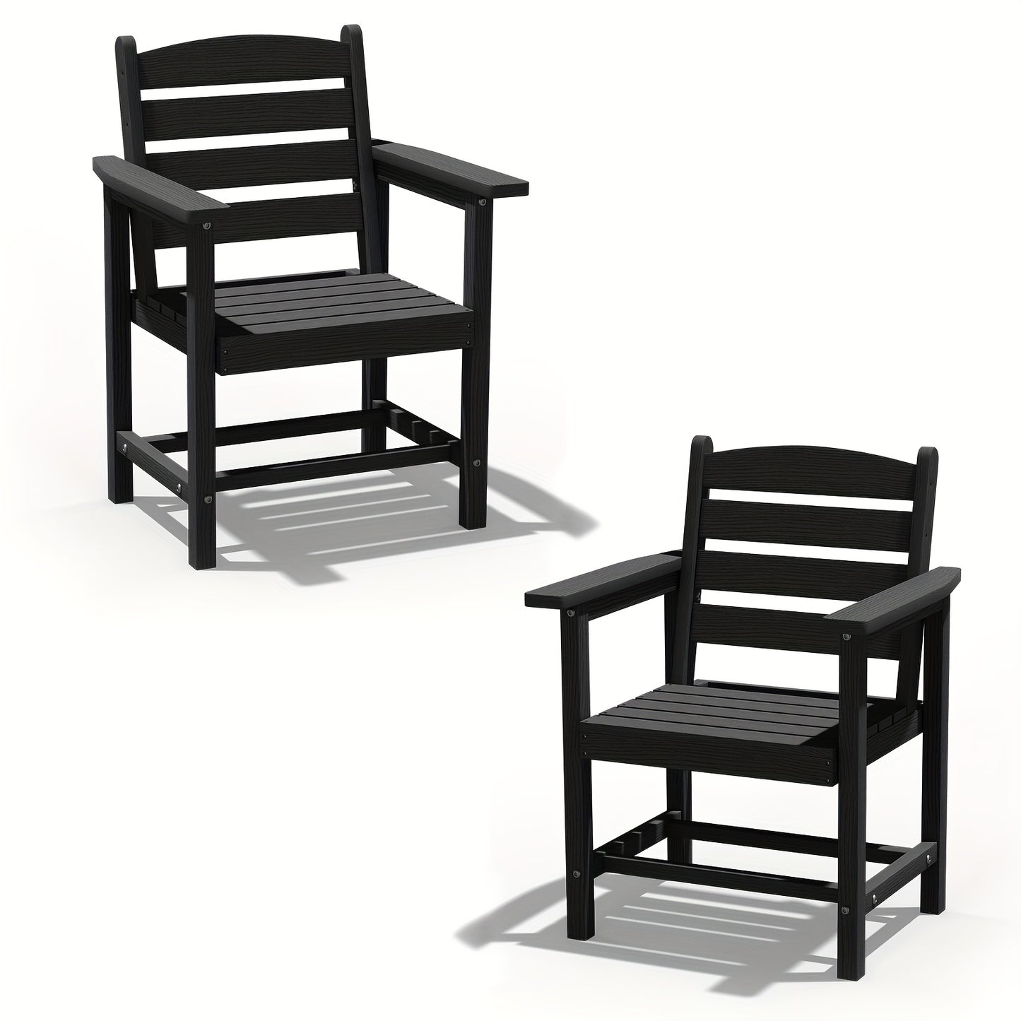 Outdoor HDPE Dining Set, 7pcs Outdoor Furniture with Large Table& 6 Chairs, All-Weather Patio Dining Set for Lawn, Garden, Backyard, Poolside