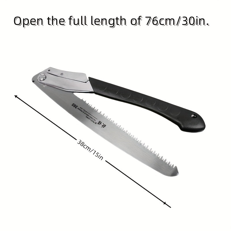 Professional Extended Folding Hand Saw - High-Speed Alloy Steel Blade, Labor-Saving Ergonomic Handle, Portable Folding Design for Tree Pruning, Woodworking & Outdoor Logging - Durable Metal Construction, Hand Saws for Tree Tr