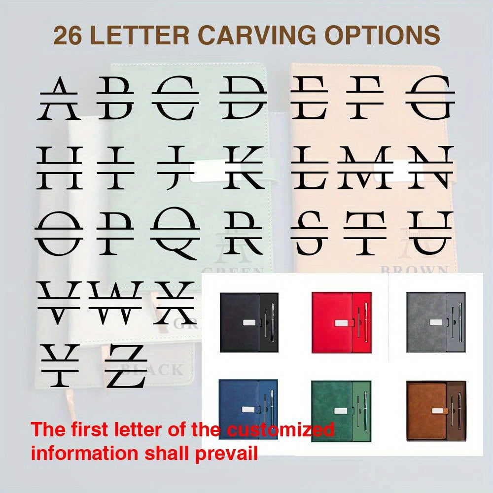 1pc Personalized Notebook Gift Box | A-Z Engraving Available | Practical Stationery Gift for College Students & Office Workers | Easter Basket Stuffers | Easter Gifts