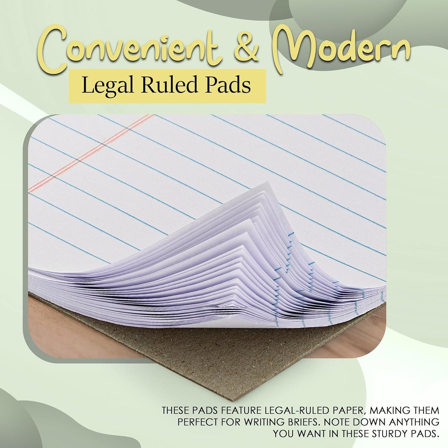 Enday Legal Pads 8.5 x 11 Inch, (12 Pack) 50 Sheets per Notepad, Note Pads, Legal Ruled Writing Pad with Perforated Pages, White Paper Legal Pad for Work and Note-Taking.
