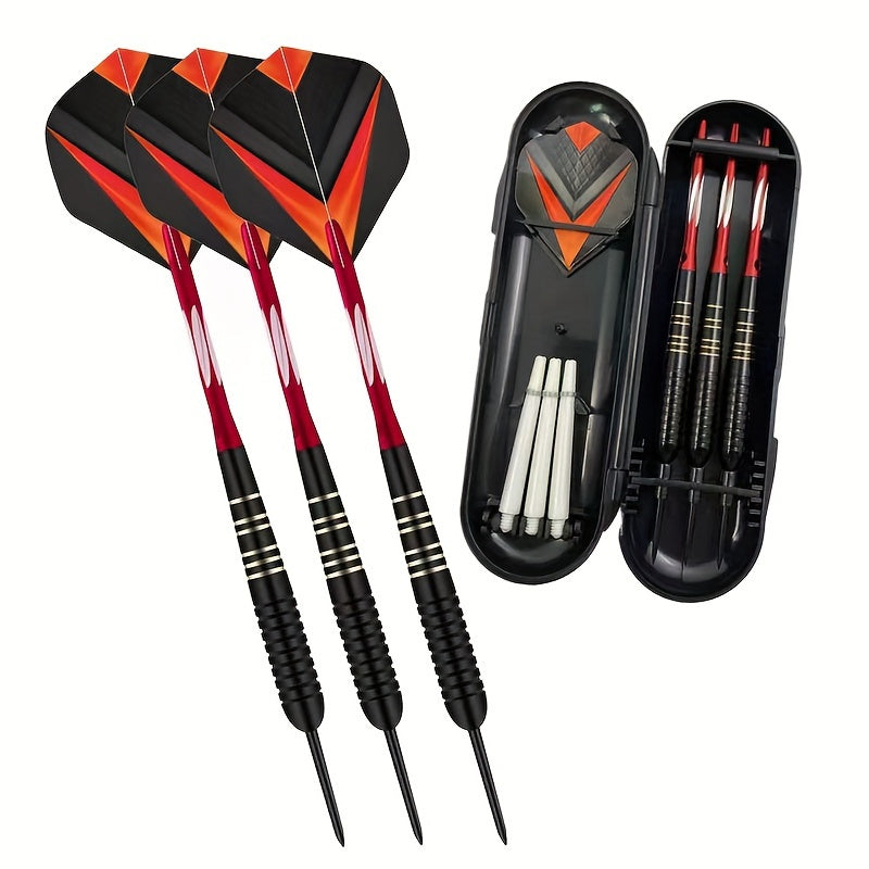 3pcs/set Professional Darts Free Carry Box 23g Total Length 16. 1.97inch Black Golden Color Steel Tip Darts With Aluminum Shaft Brass Dart Set With Steel Tip