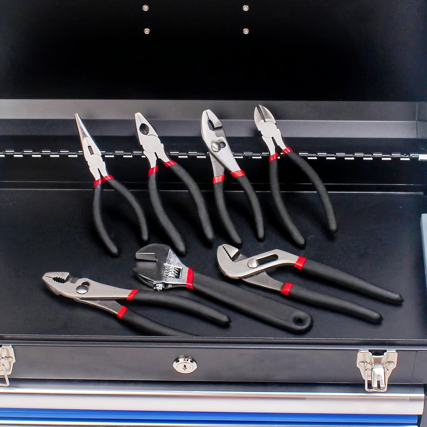 7- Utility Pliers and Wrench Set, Includes 8" Adjustable Wrench, 8" Groove Joint, 8" & 6" Slip Joint, 6" Long Nose, 6" Diagonal and 6" Linesman Pliers, Dipped Handle, Available 365 Days