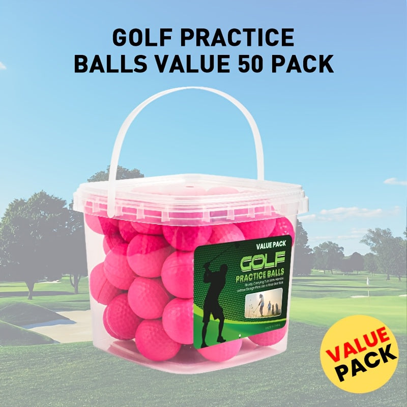 FINGER TEN Foam Golf Balls Practice Balls with Bucket 50 Pack Realistic Feel And Flight Sport Training for Indoor Or Outdoor Backyard Golf Training