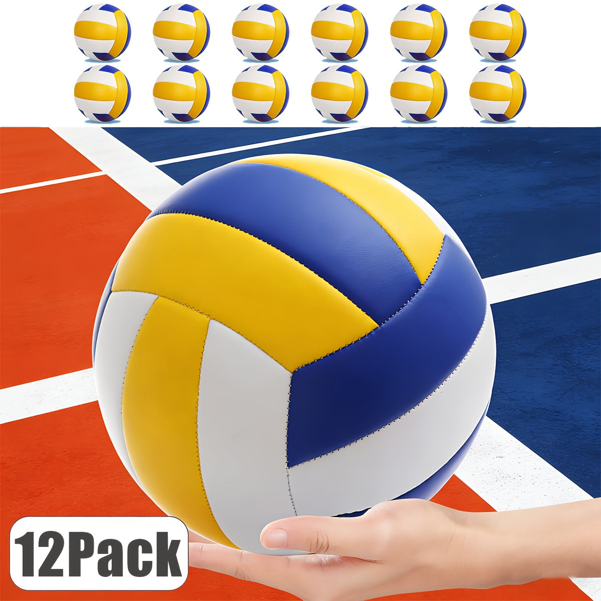 6/12 Pack Volleyball Set, Leisure Training Beach Ball, Training And Entertainment, Suitable for Indoor And Outdoor Competitions, Suitable for Beginners And Adult Training, Applicable In Various Scenarios, Ideal Gift for Festi