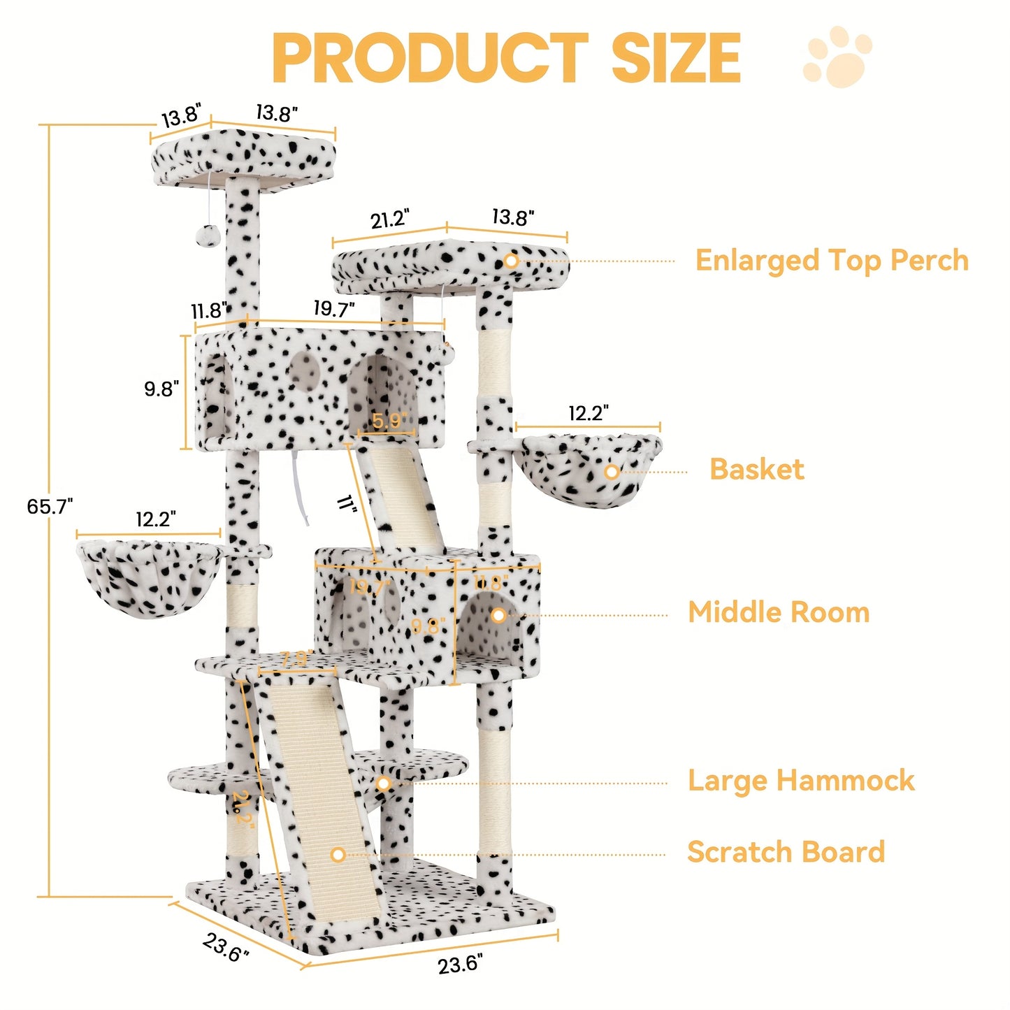 WEEWAY Multi-Level Cat Tree Tower for Indoor Cats - Modern Space-Saving design with Scratching Posts, Plush Perches, Hanging Platforms, Entryways - Sturdy Construction for Climbing, Scratching, Resting - Ideal Gift for Kittie