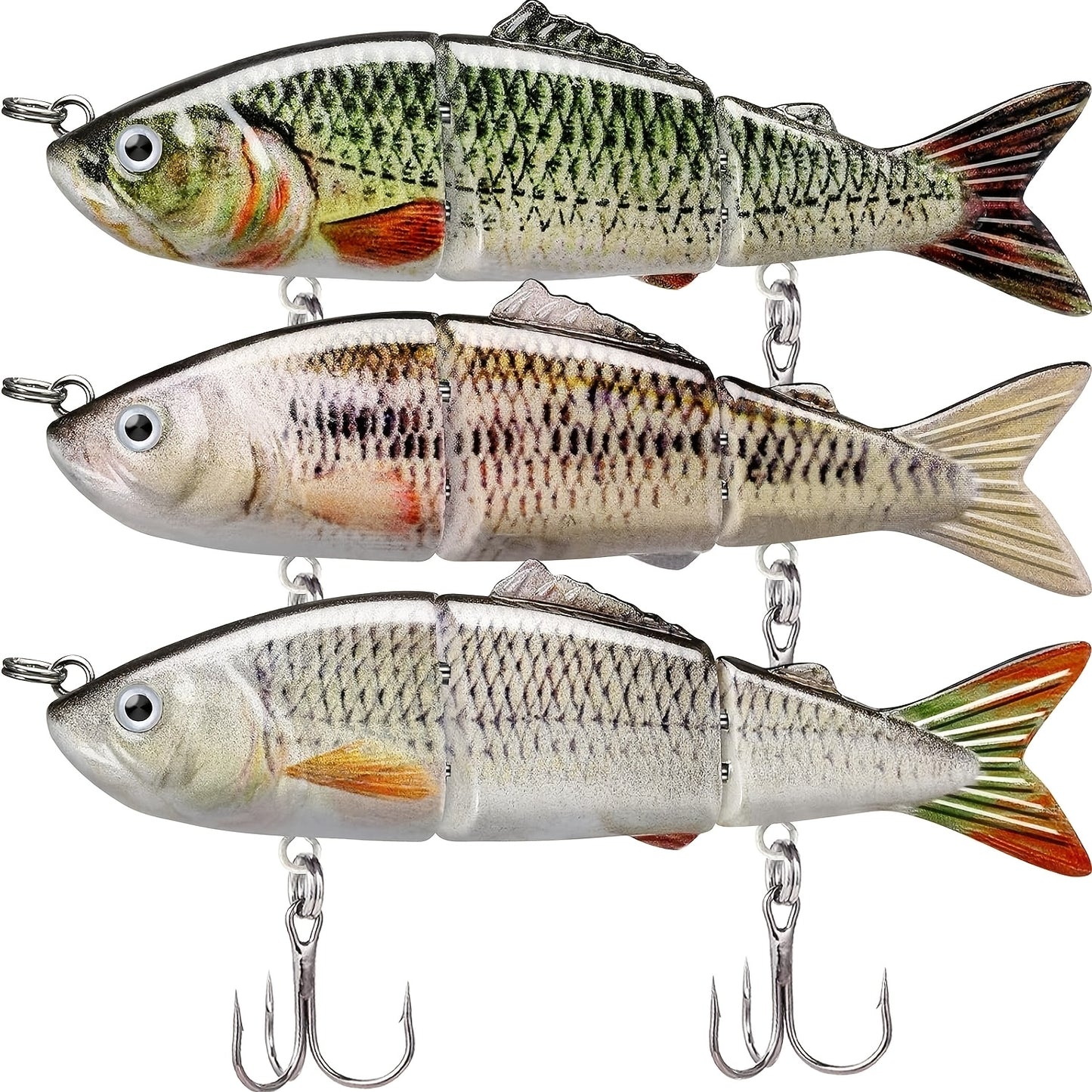 Fishing Lures for Freshwater or Saltwater, Easy to Use for Family Fishing Beginner and Pros, Lifelike Jointed Swimbait, Slow Sinking Bass Pike Panfish Walleye Lures, Fishing Gifts for Men, Available 365 Days