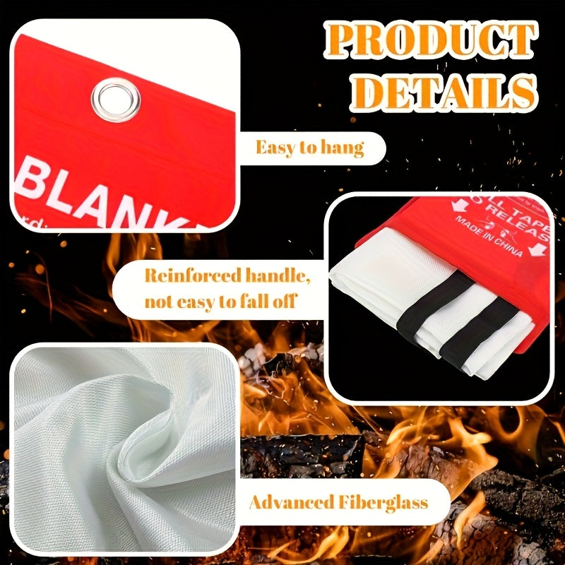 Fiberglass Emergency Fire Blankets Protection For Home, Kitchen, Camping, Heat Resistant, Flame Retardant