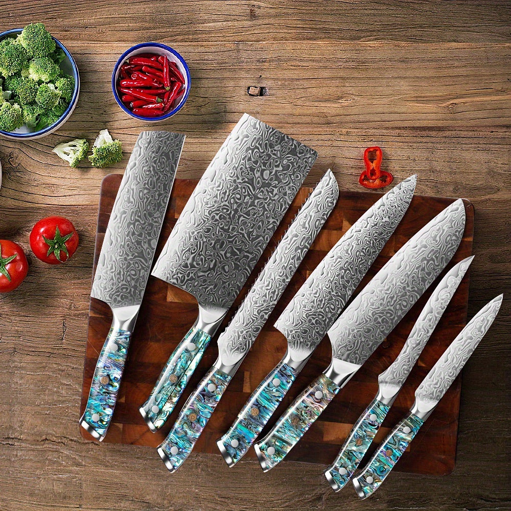 3/ 4/ 8/ 10/ 14pcs Knife Set, Professional Kitchen Knife Set Ultra Sharp German High Carbon Stainless Steel Chef Knife Set for Kitchen Japanese Cooking Knife, Portable Outdoor Picnic Kitchen Knife Set