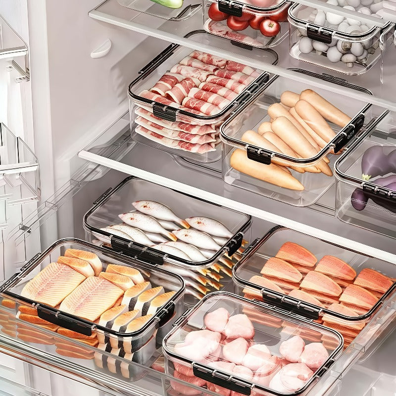 16/24pcs (16oz/27oz/34oz) Large-capacity Refrigerator Storage Containers, Made of High-transparency Food-grade PET Material, Suitable for Refrigerator and Organization.
