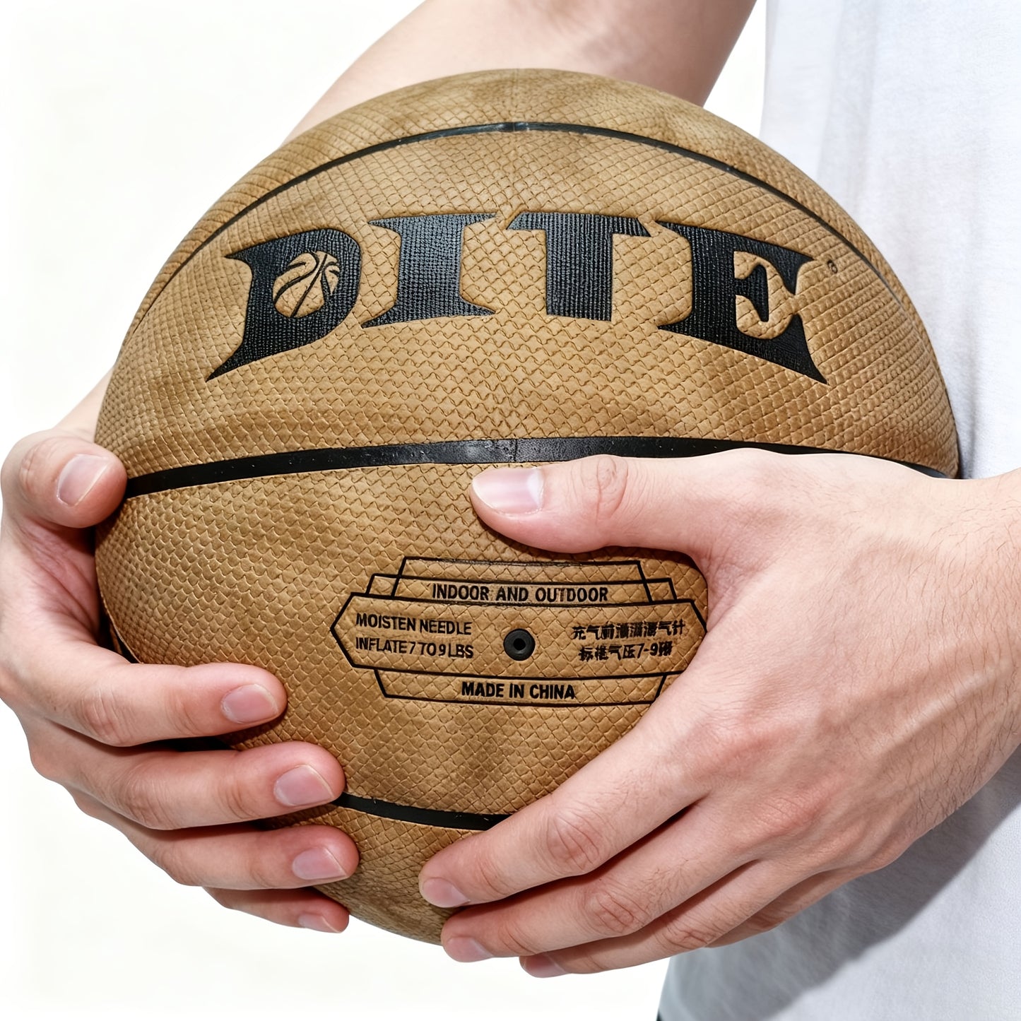 Slam Dunk Series, Brown Basketball, Cross-Textured Surface, Excellent Anti-Slip And Shock-Absorbing Performance, Suitable for Indoor And Outdoor Training And Competition, Premium Sports Equipment, Moisture-Wicking And Sweat-E
