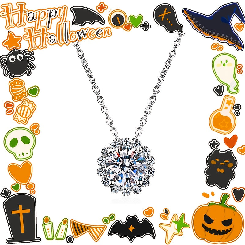 S925 Silvery 1/2 Carat moissanite Pendant Necklace High-quality Elegant And Gorgeous Unisex Fashion Pendant Necklace 925 Silvery Chain moissanite Jewelry Perfect Gift For Daily Wear, Parties, Birthdays, Anniversaries, Friends