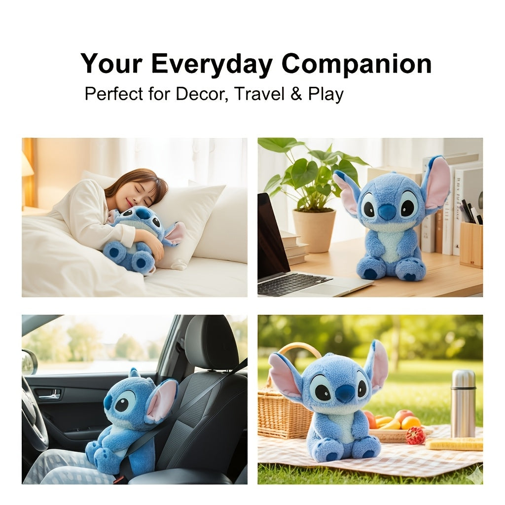MINISO Disney Stitch Blue Plush Doll | Cartoon Doll Toy, Back To School Fashion Ornament, Polyester, Suitable For Family Party, Gatherings, Christmas, Halloween, Valentine'S Day, Thanksgiving, New Year'S Gift