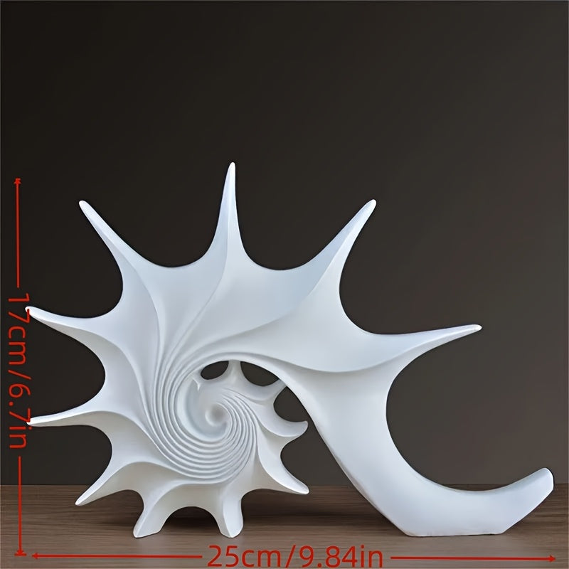 Luxurious Blue and Golden Resin Conch Sculpture - Fantasy-Inspired Home Decor for Living Room, Bookshelf, or TV Cabinet - Perfect Housewarming Gift for Holidays like Christmas, Halloween, Easter, Thanksgiving, and Hanukkah, T