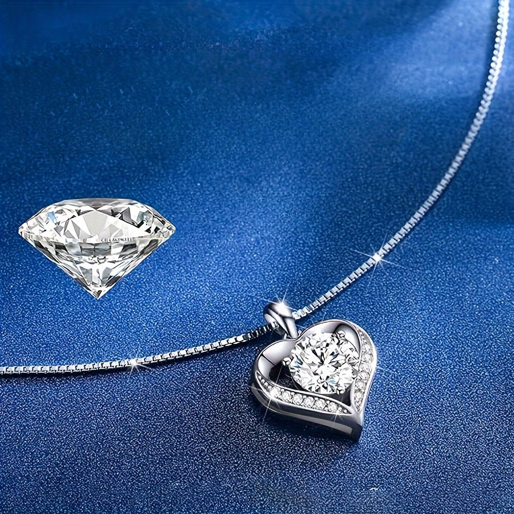 S925 Silver 1/2/3 Carat Moissanite Necklace High-Quality Elegant And Gorgeous Women'S Fashion Pendant Necklace 925 Silver Necklace Women'S Jewelry For Proposals/ Anniversaries/Engagements The Perfect Gift For Your Loved One C