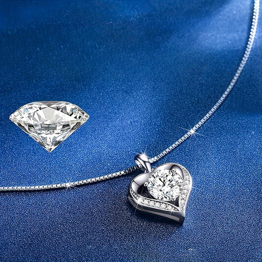 S925 Silver 1/2/3 Carat Moissanite Necklace High-Quality Elegant And Gorgeous Women'S Fashion Pendant Necklace 925 Silver Necklace Women'S Jewelry For Proposals/ Anniversaries/Engagements The Perfect Gift For Your Loved One C