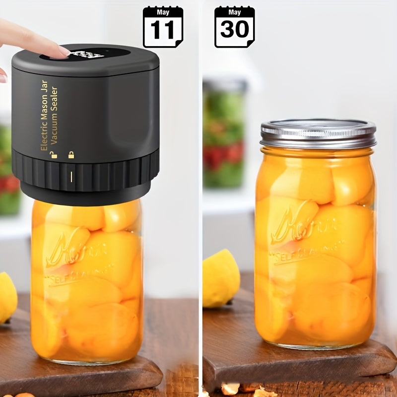 Electric Mason Jar Sealer One-Touch Jar Sealer Suitable for Mason Jars with Wide/ Narrow Mouth Lids, Heavy-Duty Seal for Preservation, Appliance (Compatible for Mason Jars)