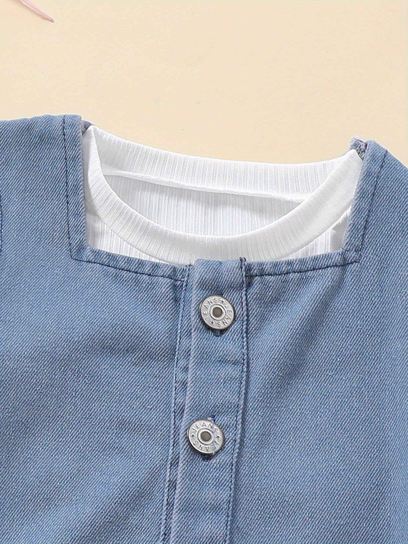 Girls' Autumn and Winter New Product Set - Solid Color Faux Denim Jacket with Faux Fur Trim, Straight-Leg Pants, and Loose Fit Vest, Perfect for Fall/Winter Streetwear, Winter Streetwear|Loose Fit Vest|Faux Fur Trim Jacket, f