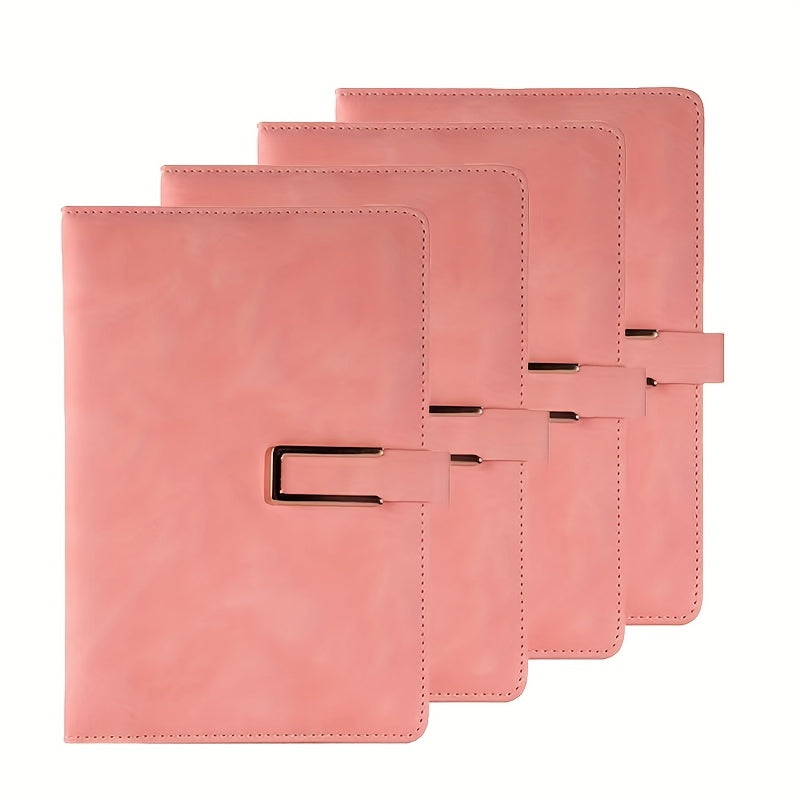 4 PACK A5/ B5 Leather Hardcover Notebook, Lined Notebook 80 GSM Thick Durable Paper for School Office Business Use, Back to School Season Supplie, Christmas Birthday Gift