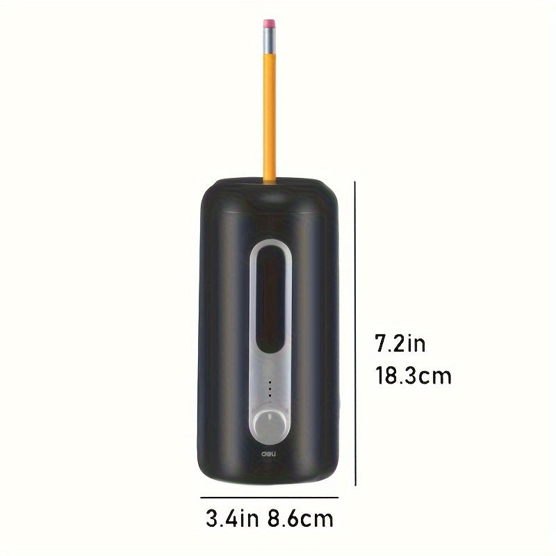 Halloween Gifts Deli Electric Pencil Sharpeners, 5 Sharpening Settings for 7-12Mm Pencils, Auto Stop, USB And Battery, Heavy Duty Sharpeners for Home And Office, Black