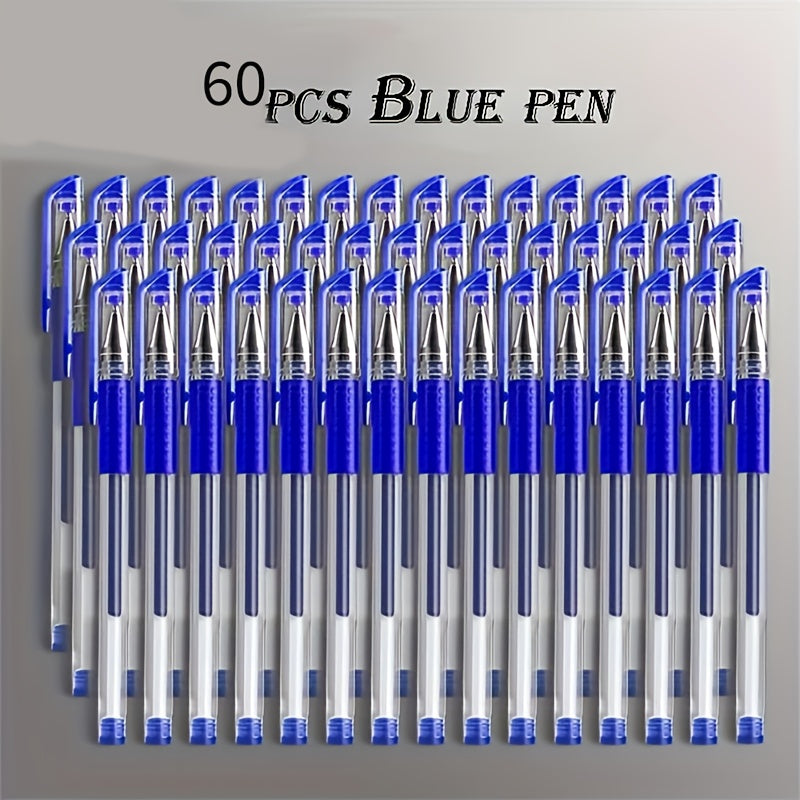 Set of 60 Transparent Ballpoint Pens with a Large Capacity, Designed for Smooth Writing. Ideal for Schools, Offices, Business Use, And Exams! Excellent Gifts for Back-To-School And Holiday Occasions (Available in Black, Red,
