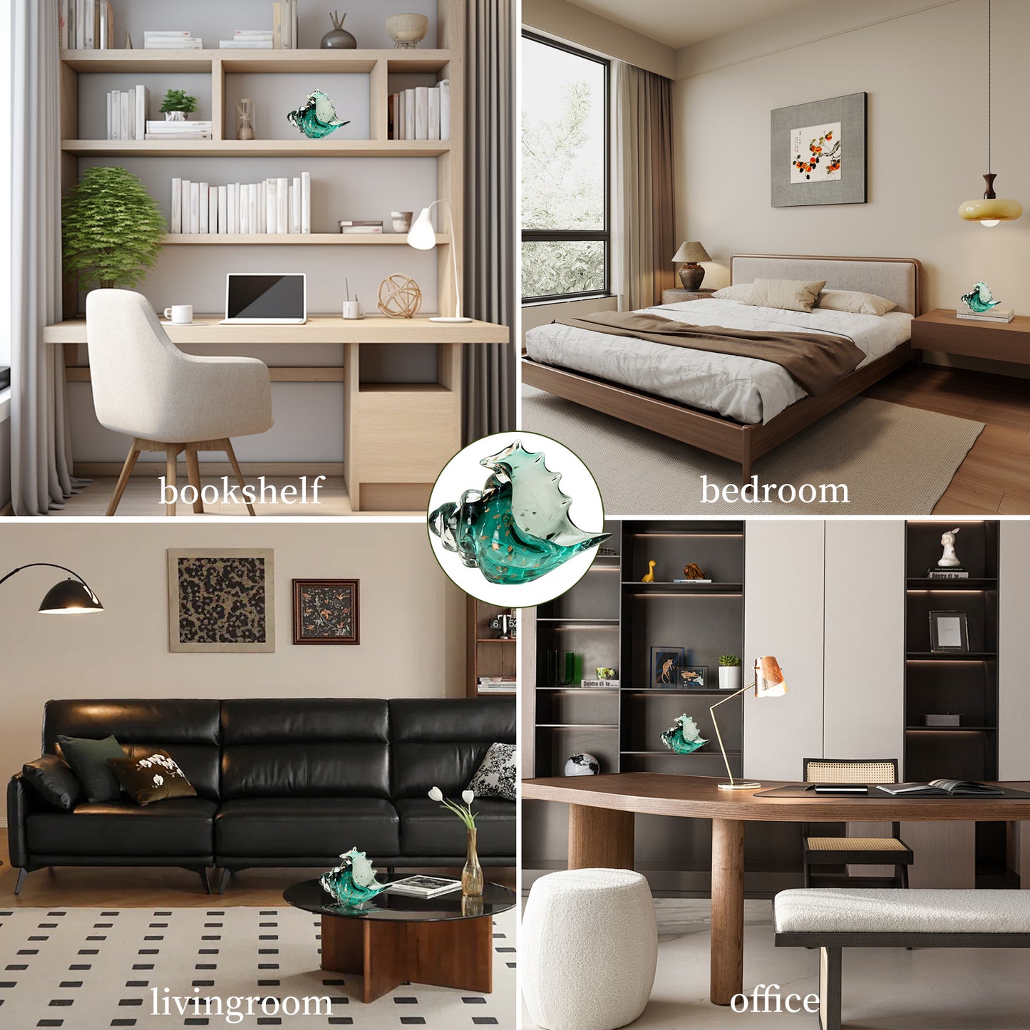 1pc green glass conch, Office storage glass seashells, marine animal storage ornaments, home decoration creative art collection sculptures, beach gifts, birthday gifts for beach enthusiasts