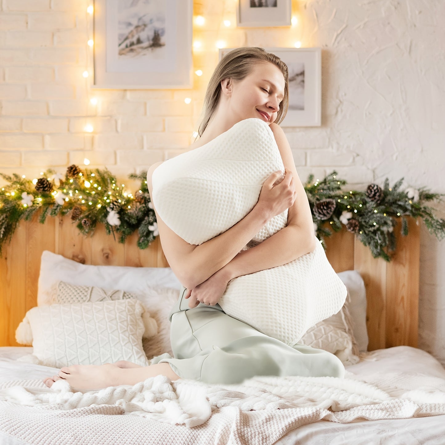 Cervical Neck Pillow, Ergonomic Contour Neck Pillows, Memory Foam Bed Pillow for Side Back Stomach Sleeper, Neck Pillow with Cooling Pillowcase