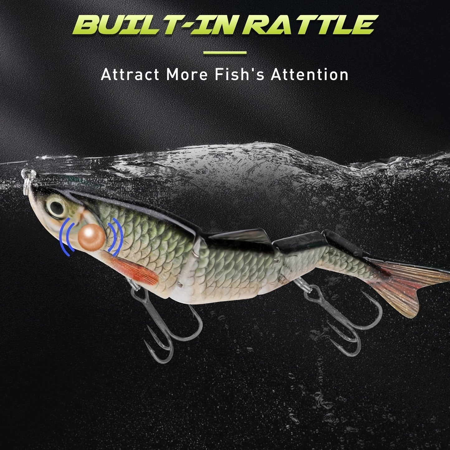 Fishing Lures for Freshwater or Saltwater, Easy to Use for Family Fishing Beginner and Pros, Lifelike Jointed Swimbait, Slow Sinking Bass Pike Panfish Walleye Lures, Fishing Gifts for Men, Available 365 Days