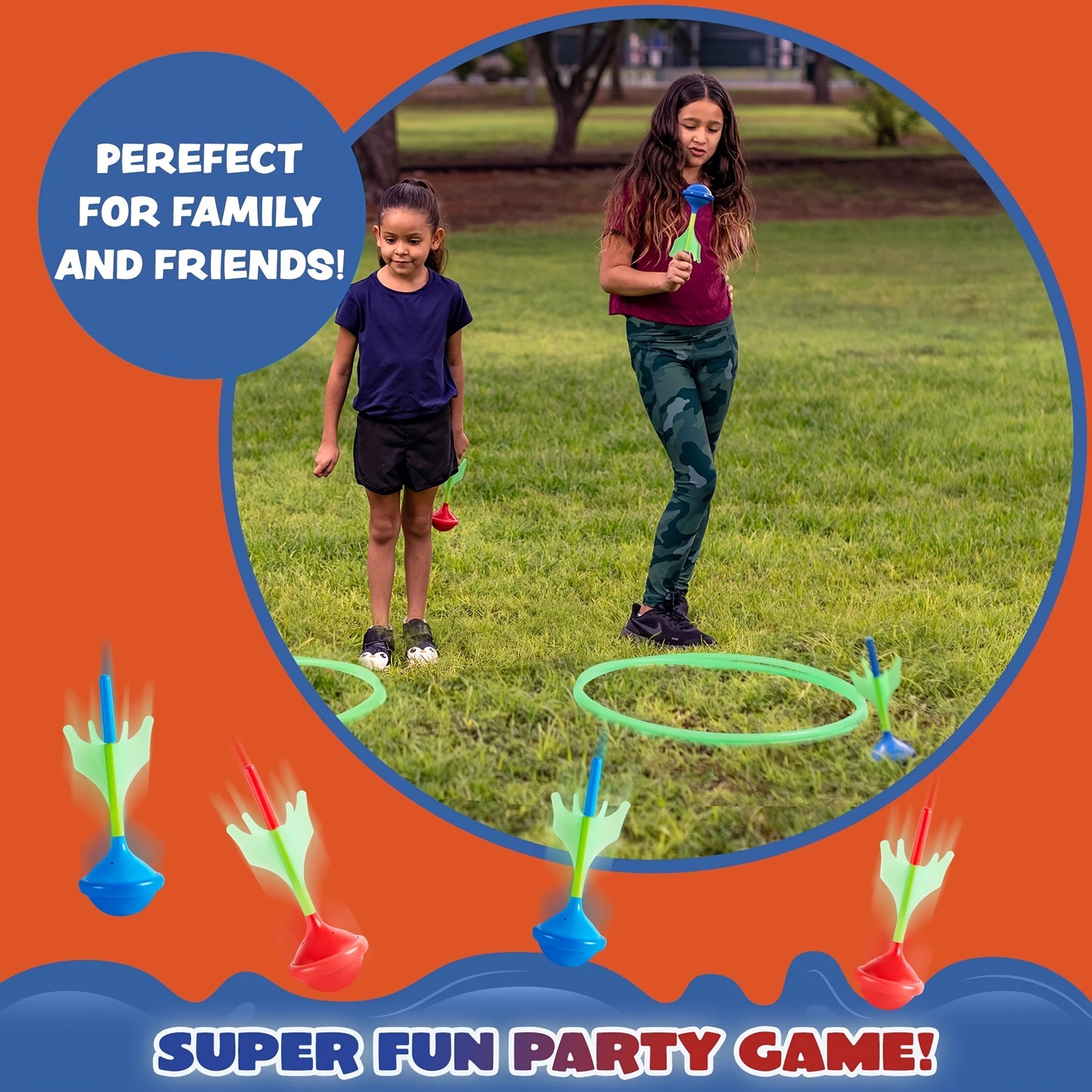 6pcs Lawn Darts Game Set for Kids And Adults - Glow In The Dark Outdoor And Indoor Lawn Games for Adults And Family, Soft Tip Darts Set for Kids Camping, Outside Yard, Christmas Birthday Gifts for Boys And Girls