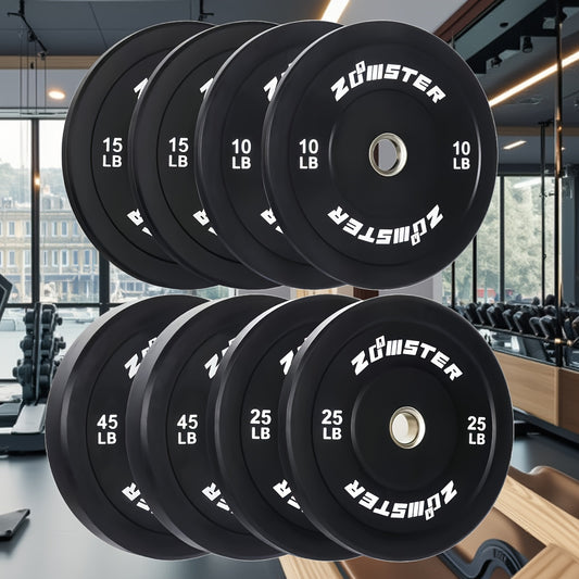 Olympic Weight Plates | Rubber Bumper Plates with Steel Insert for Strength Training and Weight Lifting, Multiple Options Available